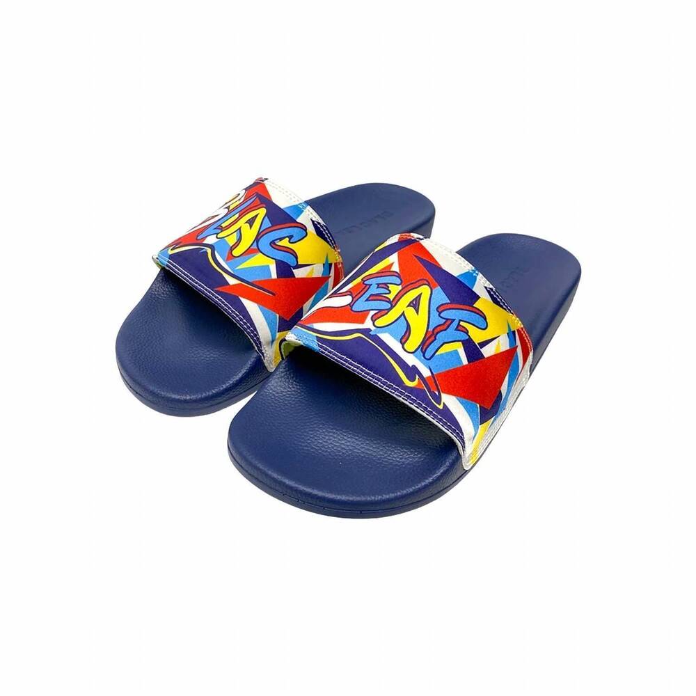 NEW BLAC LEAF men's olympic slide in navy/ multi